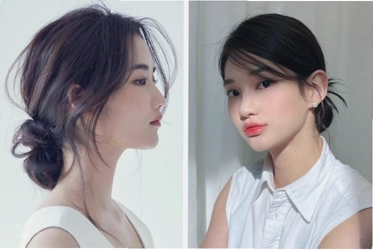 Búi tóc thấp buông lơi kiểu Hàn Quốc siêu đơn giản