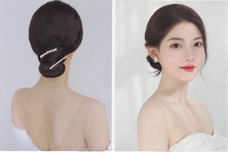 Búi tóc thấp kiểu cô dâu siêu xinh
