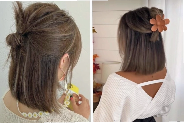 Buộc tóc ngắn ngang vai kiểu Hàn dễ thương
