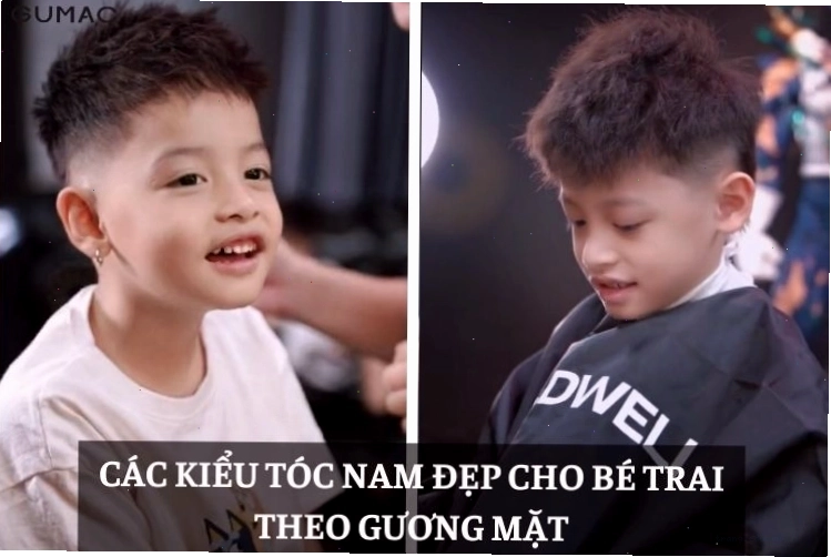 Các kiểu tóc trẻ em nam ngắn theo gương mặt bé trai