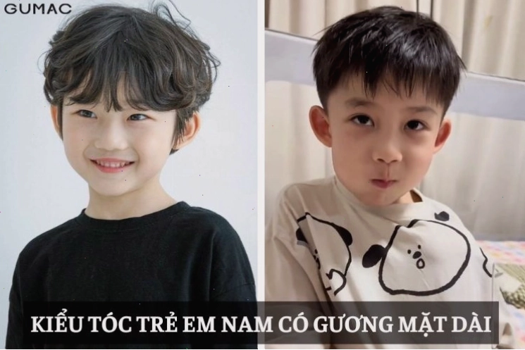Dáng tóc trẻ em nam ngắn cho bé có khuôn mặt dài