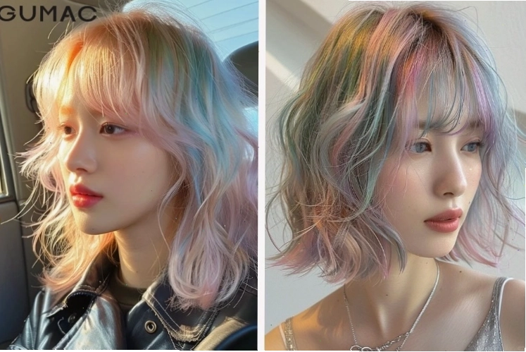 Highlight nhiều màu trên nền tóc sáng tạo phong cách độc đáo