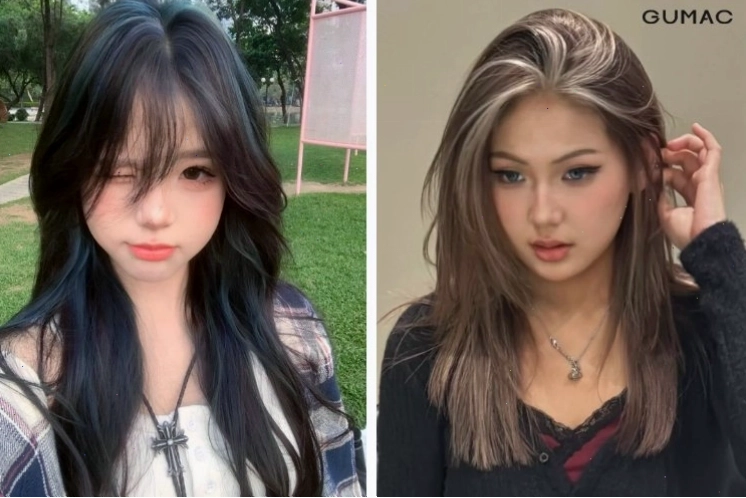 Hình ảnh minh họa các kiểu tóc highlight phù hợp với từng dáng mặt