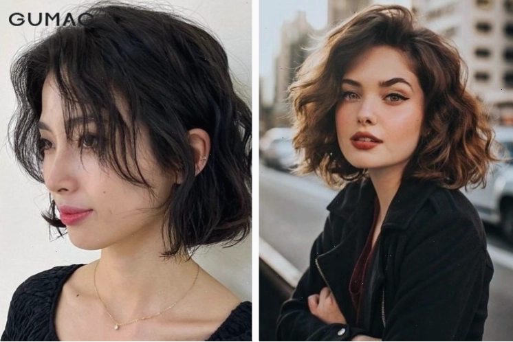 Kiểu tóc bob layer ngắn xoăn nhẹ cho nữ mặt to tròn