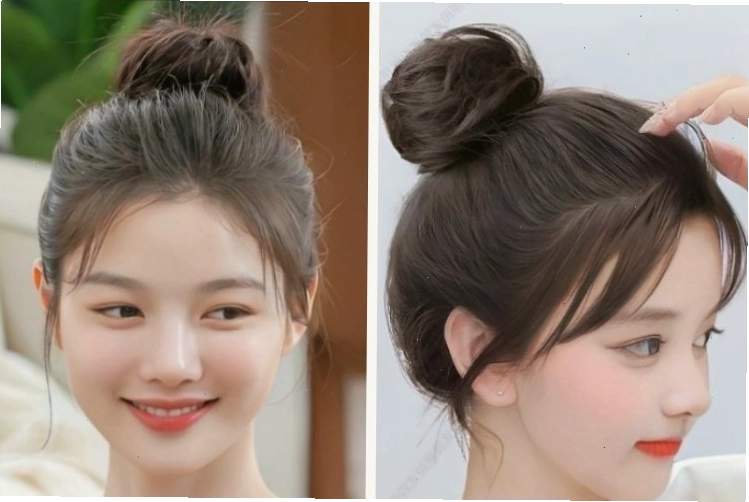 Kiểu tóc búi củ hành năng động cho nữ
