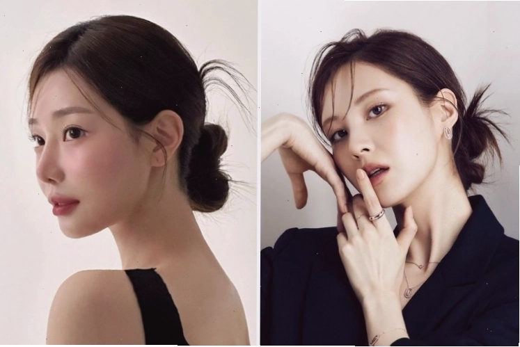 Kiểu tóc búi thấp Hàn Quốc thanh lịch