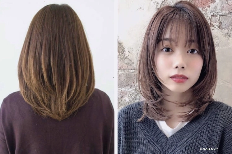 Kiểu tóc chiếc lá được tạo kiểu để làm mềm mại các góc cạnh của khuôn mặt vuông