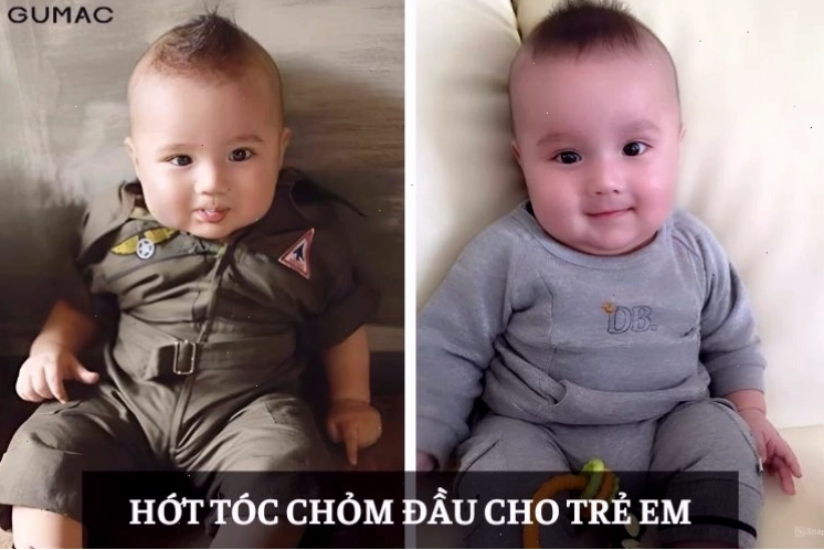 Kiểu tóc chỏm đầu đáng yêu cho bé trai 1-2 tuổi