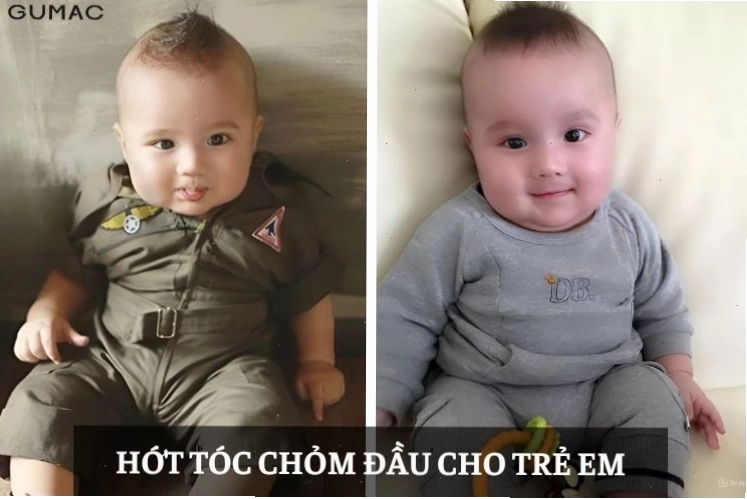 Kiểu tóc chỏm đầu đơn giản và đáng yêu cho bé trai dưới 2 tuổi