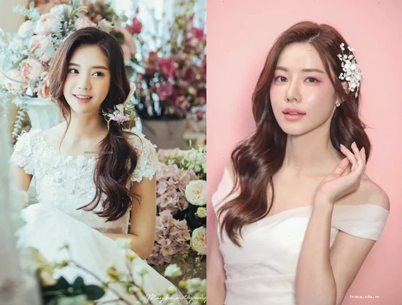 Kiểu tóc cô dâu xõa đơn giản nhưng vô cùng sang trọng và thanh lịch