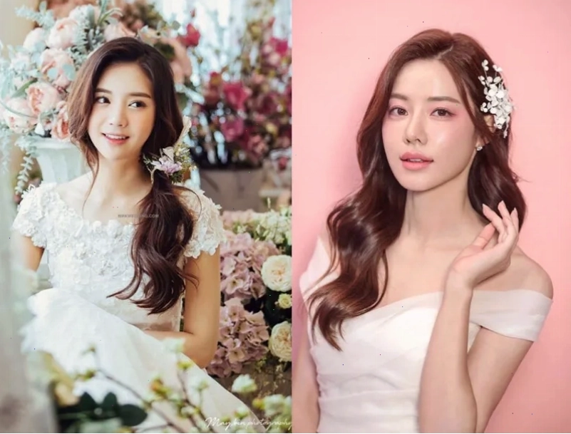Kiểu tóc cô dâu xõa đơn giản toát lên vẻ sang trọng