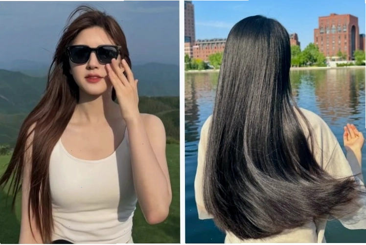 Kiểu tóc dài duỗi tự nhiên mềm mại và quyến rũ