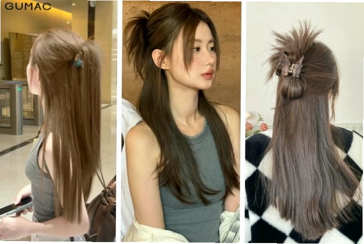 Kiểu tóc đi đám cưới cho mặt tròn với tóc búi thấp sang trọng