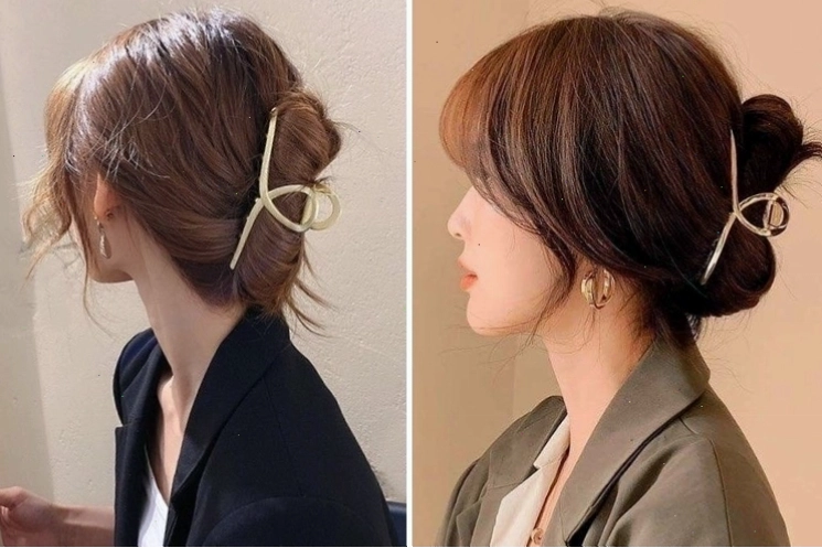 Kiểu tóc đi tiệc búi thấp với kẹp tóc