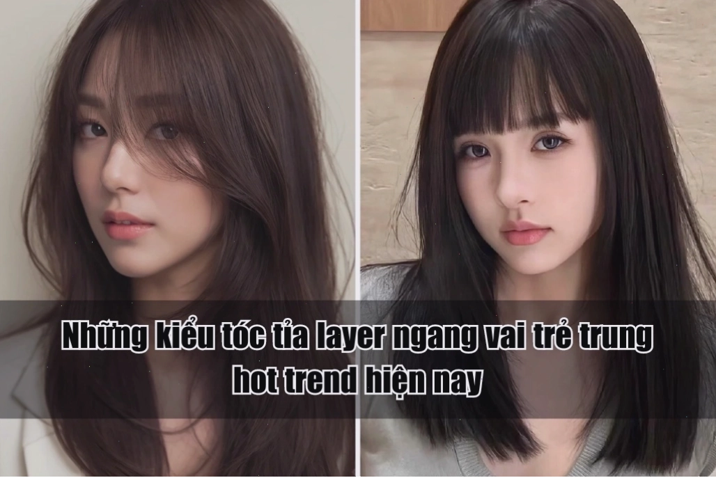 Kiểu tóc layer ngắn ngang vai hot trend
