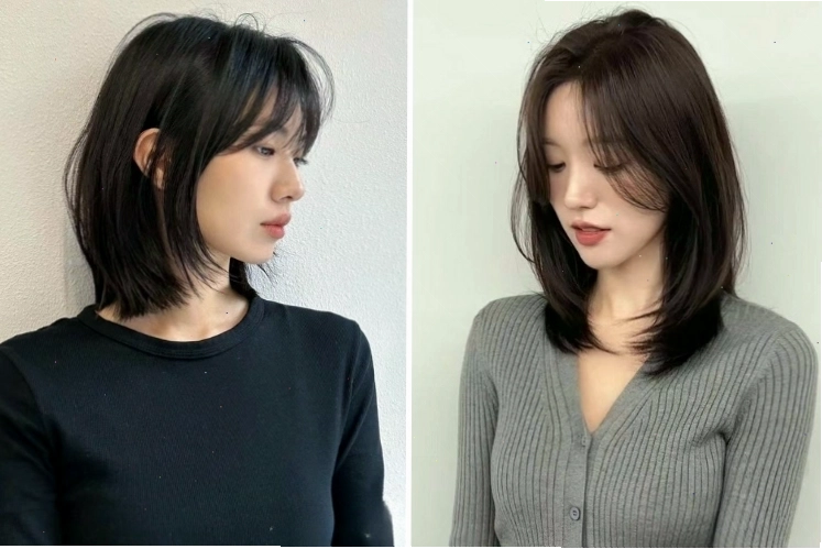 Kiểu tóc ngắn ngang vai uốn cụp đuôi tự nhiên ôm sát khuôn mặt