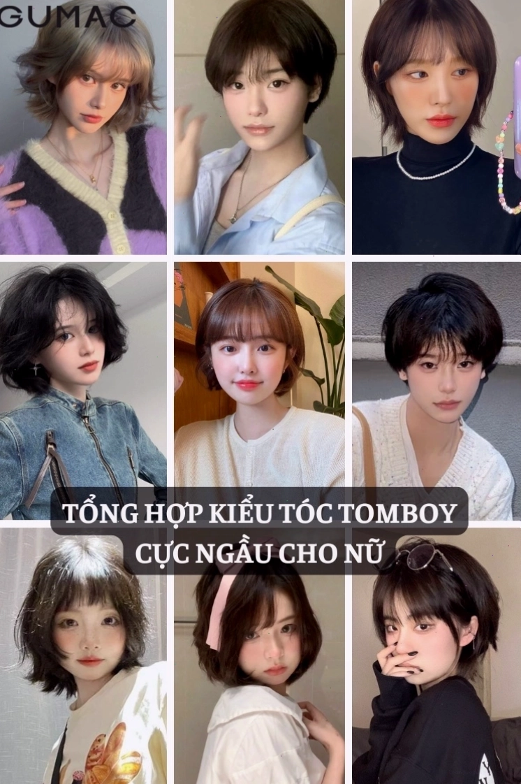 Kiểu tóc tomboy nữ layer giúp tạo độ phồng cho mặt dài to