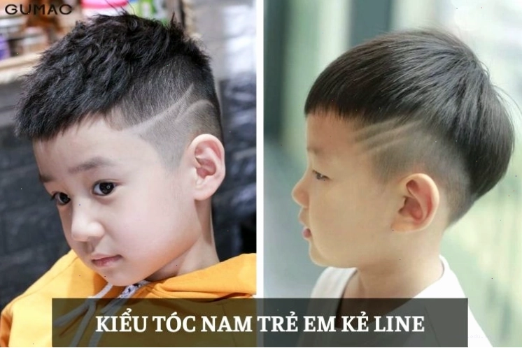 Kiểu tóc trẻ em nam ngắn có đường line ấn tượng