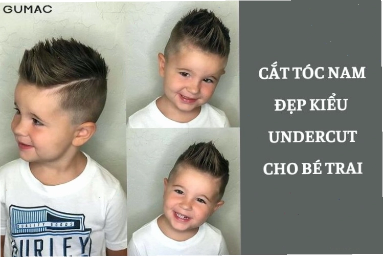 Kiểu tóc Undercut nam tính cho bé trai mặt vuông