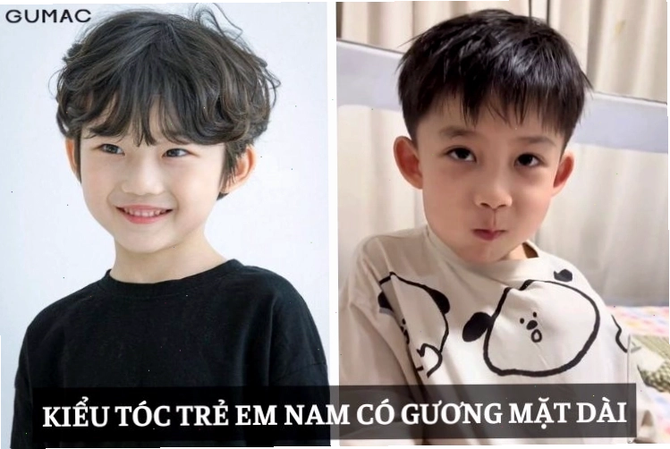 Kiểu tóc xoăn nhẹ cho bé trai mặt dài tạo vẻ đáng yêu