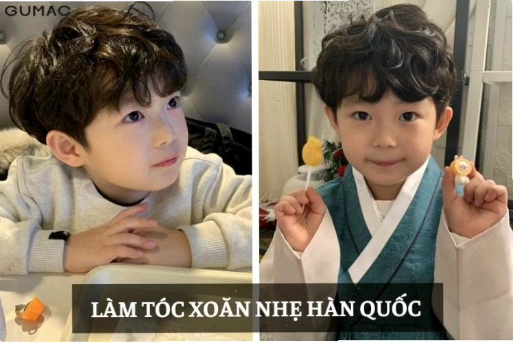 Làm tóc bé trai xoăn nhẹ Hàn Quốc