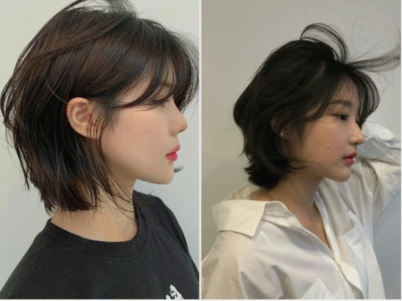 Layer wolfcut nữ ngắn cho mặt tròn