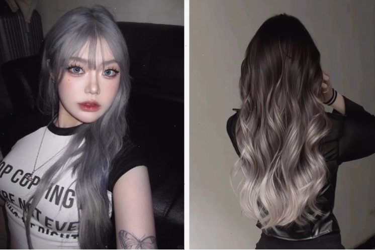 Màu tóc highlight nữ xám khói thời thượng