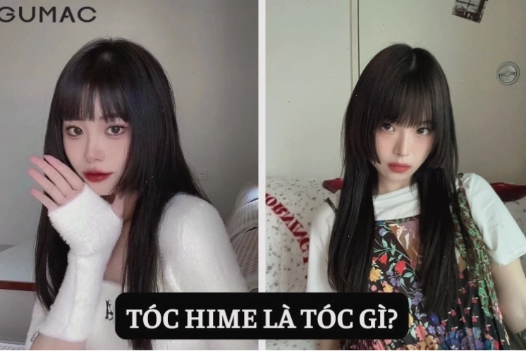 Minh họa kiểu tóc Hime là gì với phần mái đặc trưng