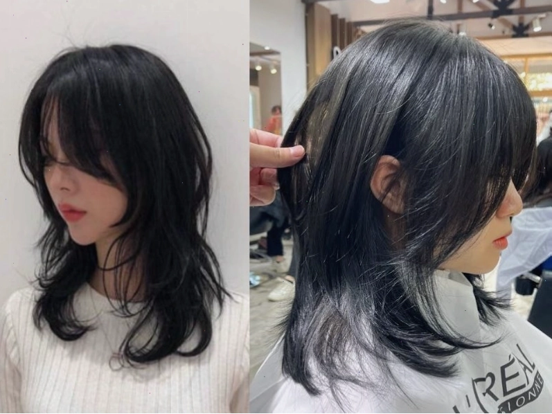 Mullet layer nữ đuôi cá với các lớp tóc mềm mại