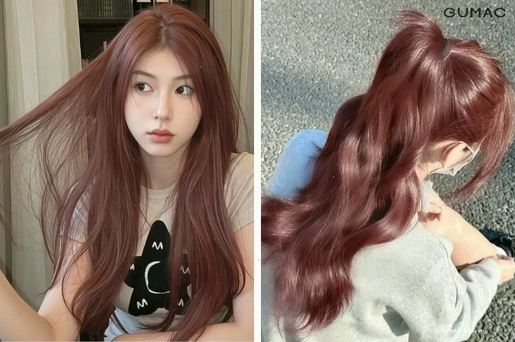 Nhuộm màu tóc nâu ánh hồng tôn da cho nữ