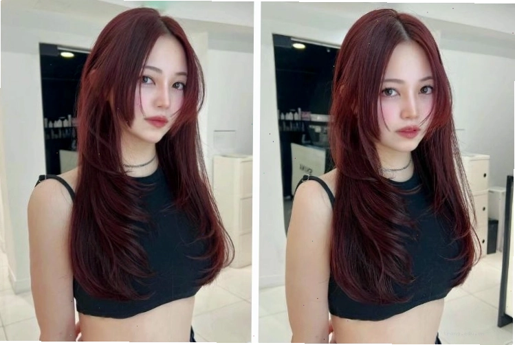 Nhuộm tóc màu đỏ tím bí ẩn và quyến rũ