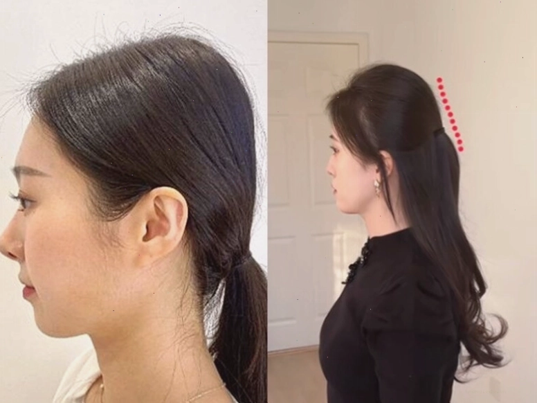 Phía sau đầu phẳng khi buộc tóc nửa đầu trông già và thiếu bồng bềnh