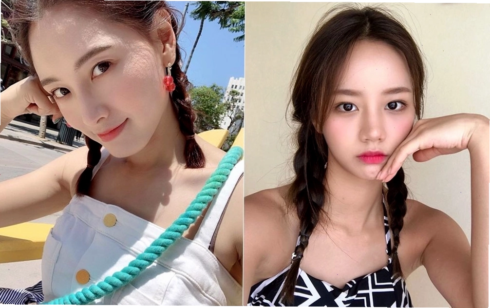 Tết tóc 2 bên với mái thả tự nhiên giúp gương mặt thêm hài hòa