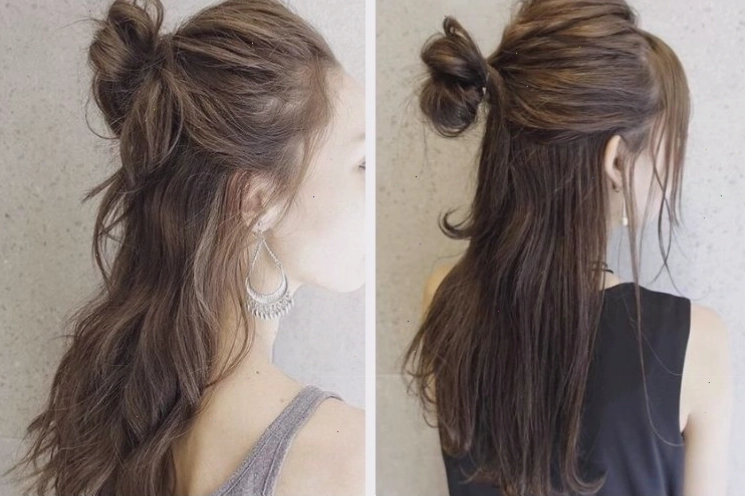 Tết tóc nửa đầu đơn giản và dễ thương cho nữ sinh
