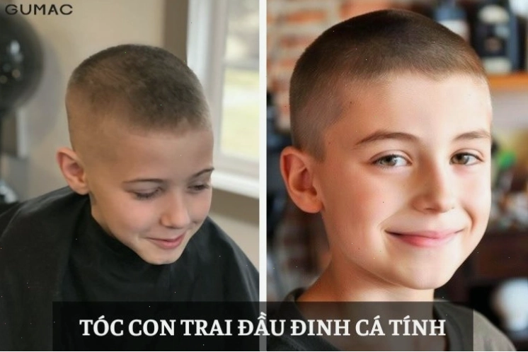 Tóc bé trai kiểu đầu đinh cá tính và gọn gàng
