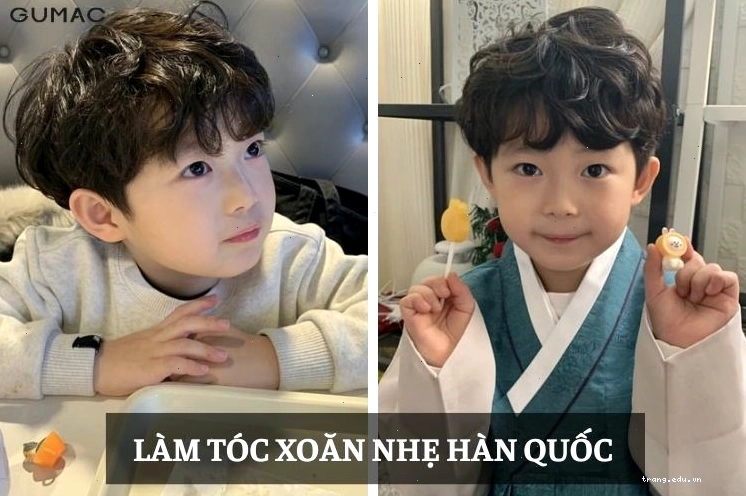 Tóc bé trai xoăn nhẹ kiểu Hàn Quốc lãng tử