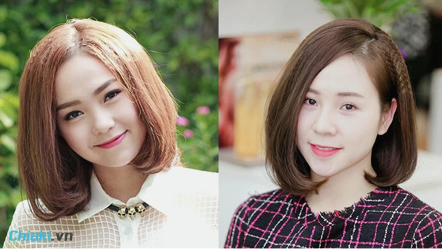 Tóc bob layer uốn cụp chữ C trẻ trung và bồng bềnh