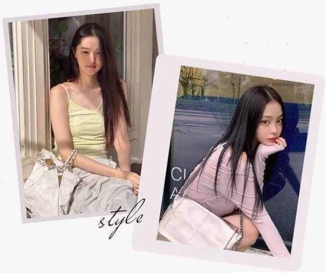 Tóc đen dài thẳng ôm sát da đầu, dễ làm lộ khuyết điểm gương mặt