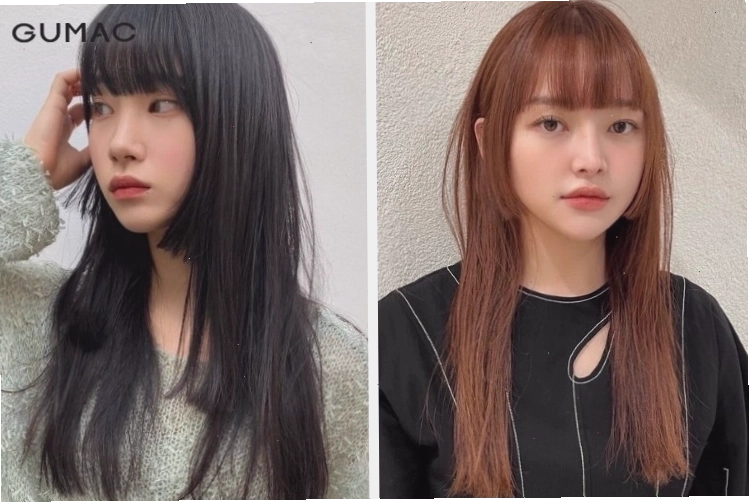 Tóc Hime cho mặt dài kết hợp mái thưa