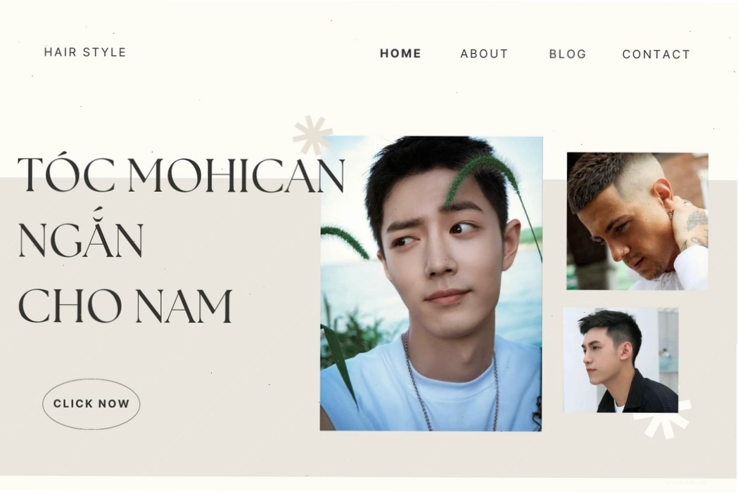 Tóc Mohican chéo không vuốt tự nhiên và phong cách