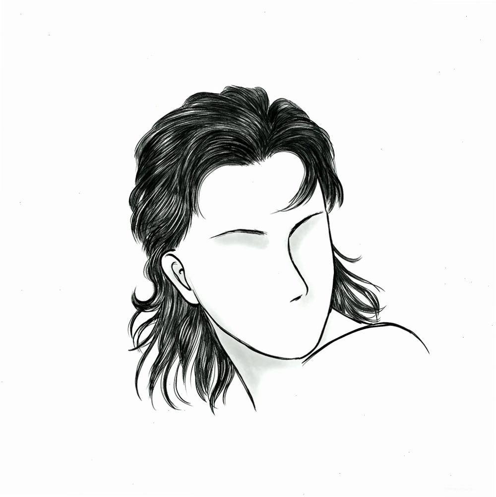Tóc mullet cổ điển với skin fade