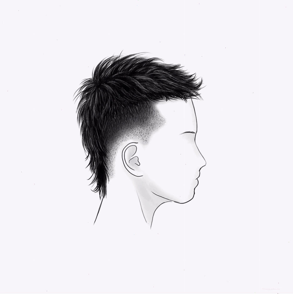 Tóc mullet ngắn với hiệu ứng burst fade
