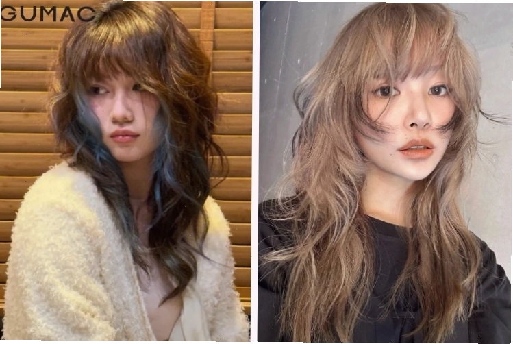Tóc mullet nữ uốn chữ S cho mặt tròn