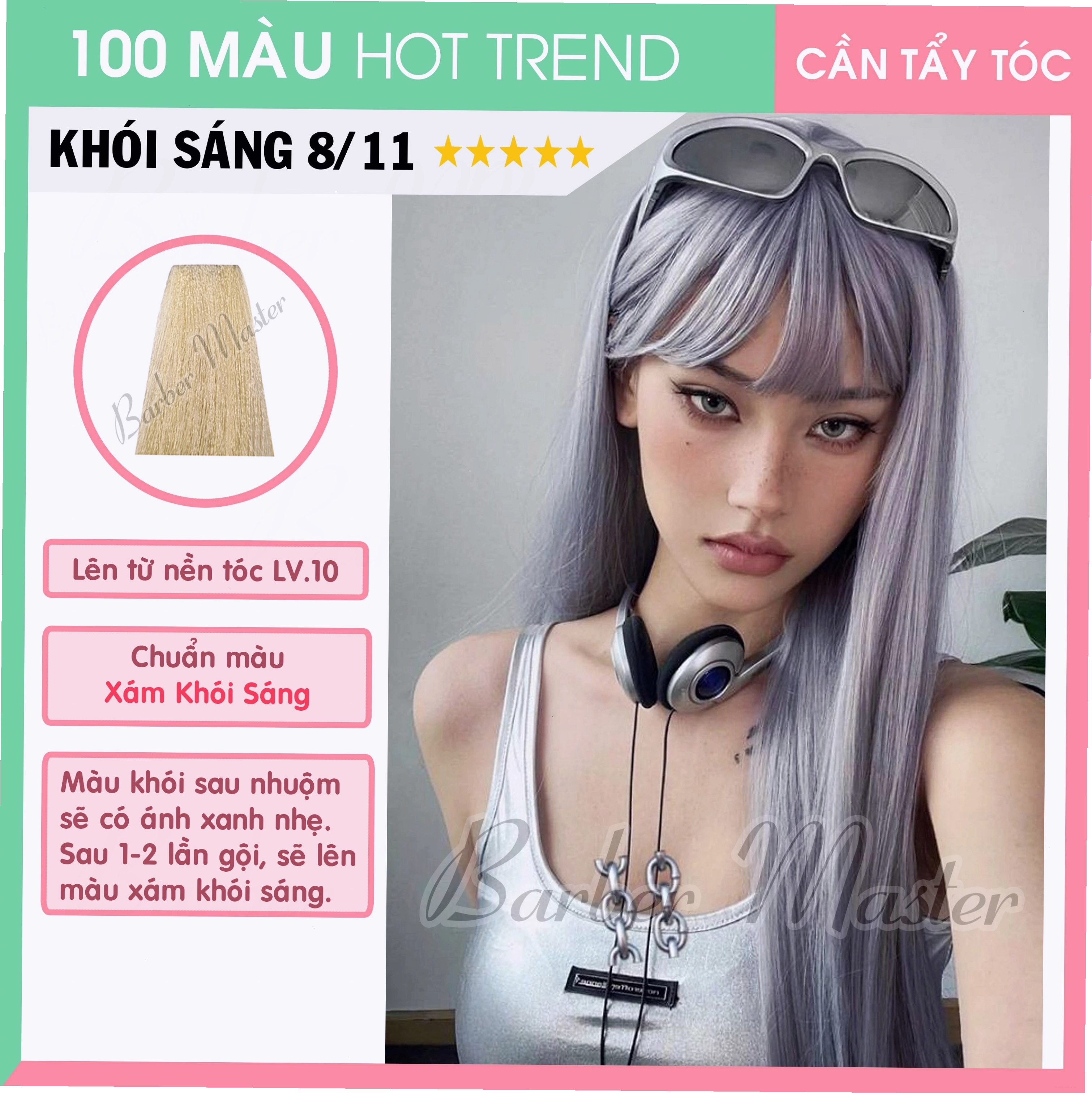 Tóc nam nhuộm màu xám khói sáng ấn tượng