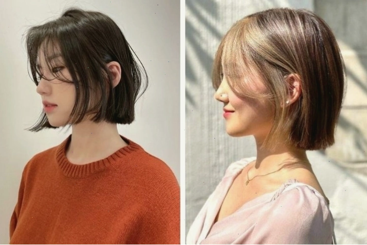 Tóc ngắn mái bay cho nữ mặt tròn tóc mỏng