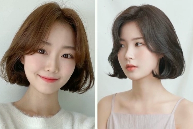 Tóc ngắn mặt tròn uốn cụp đuôi trẻ trung và sành điệu