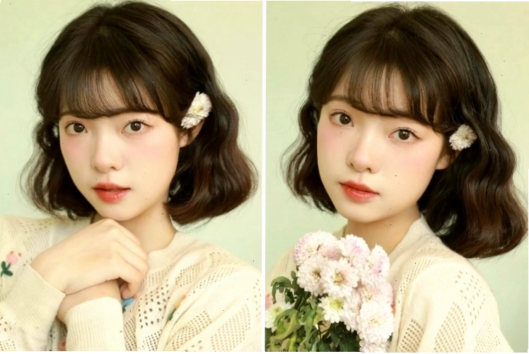 Tóc ngắn uốn xoăn lơi bồng bềnh tự nhiên