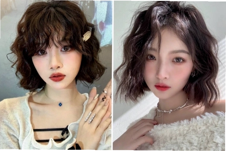 Tóc ngắn uốn xoăn lọn nhỏ dễ thương