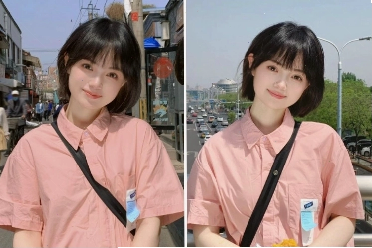 Tóc ngang vai tỉa đuôi nhẹ nhàng cho khuôn mặt tròn