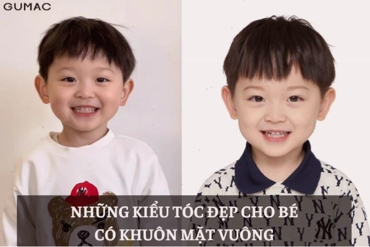 Tóc tỉa layer ôm sát giúp bé trai mặt vuông mềm mại hơn